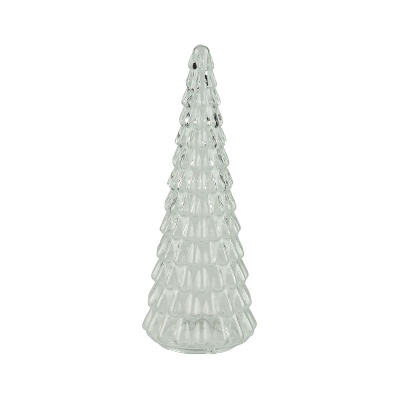 Clear molded glass cone tree tabletop, 15 in  2