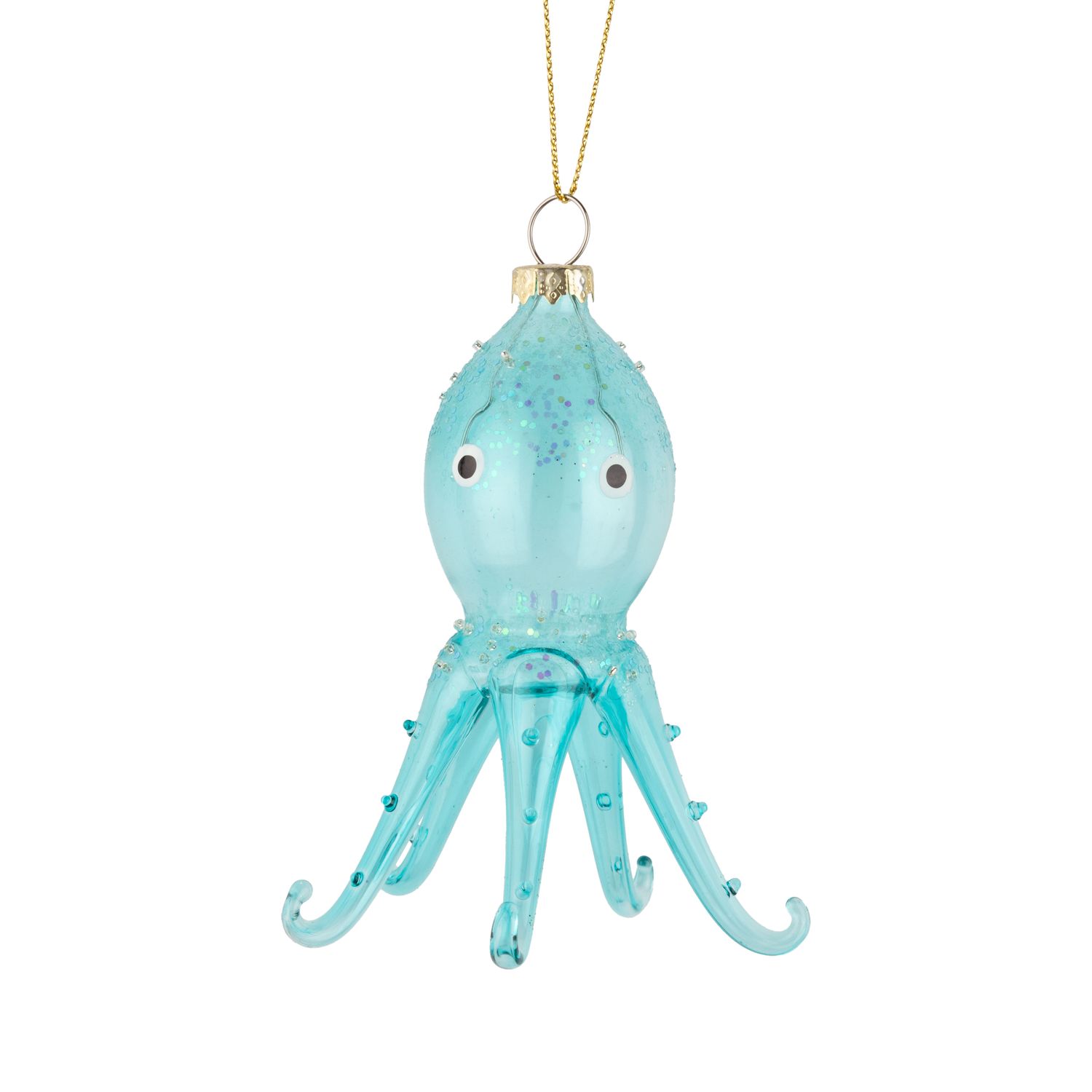 Glass octopus ornament, 4 in  6      