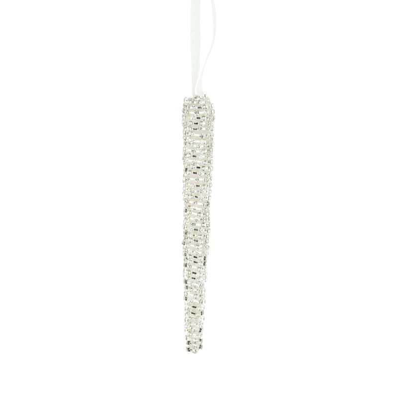 Silver diamante covered acrylic icicle, 6 in  12      