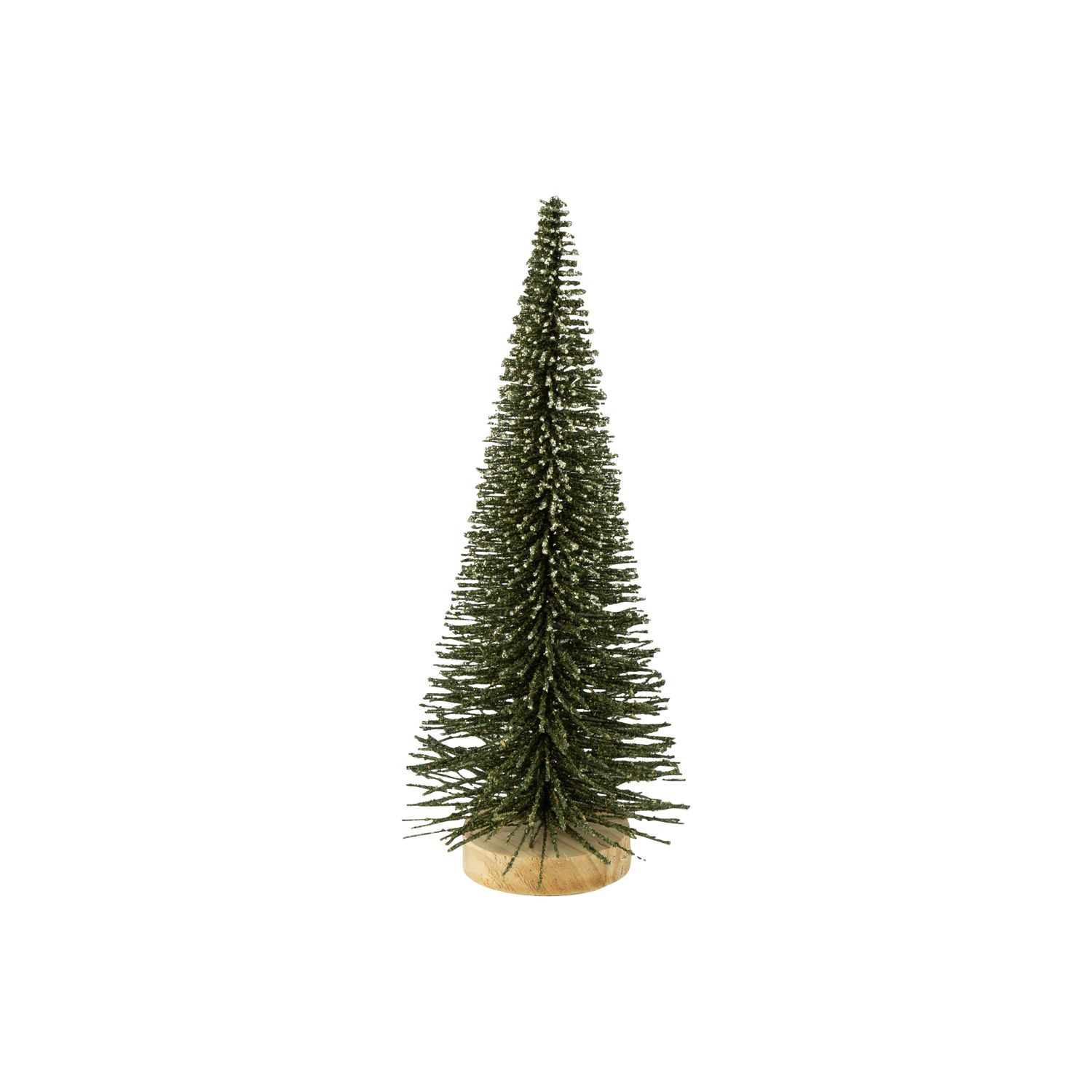 Frosted bottle brush tree, green glitter and silver tips, 10 in  6      