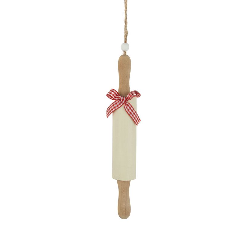 Wood rolling pin ornament, 7 in  12      