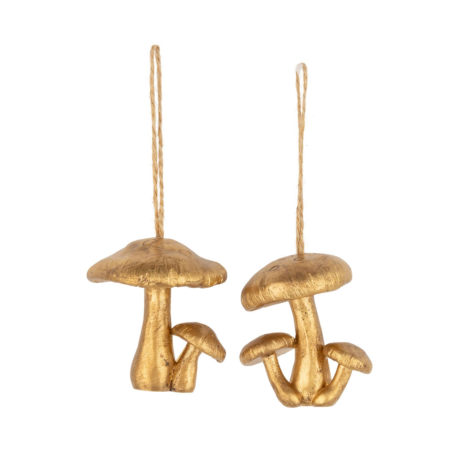 2 Asst&#39;d antique resin mushroom ornaments, 2.5+3 in  16      