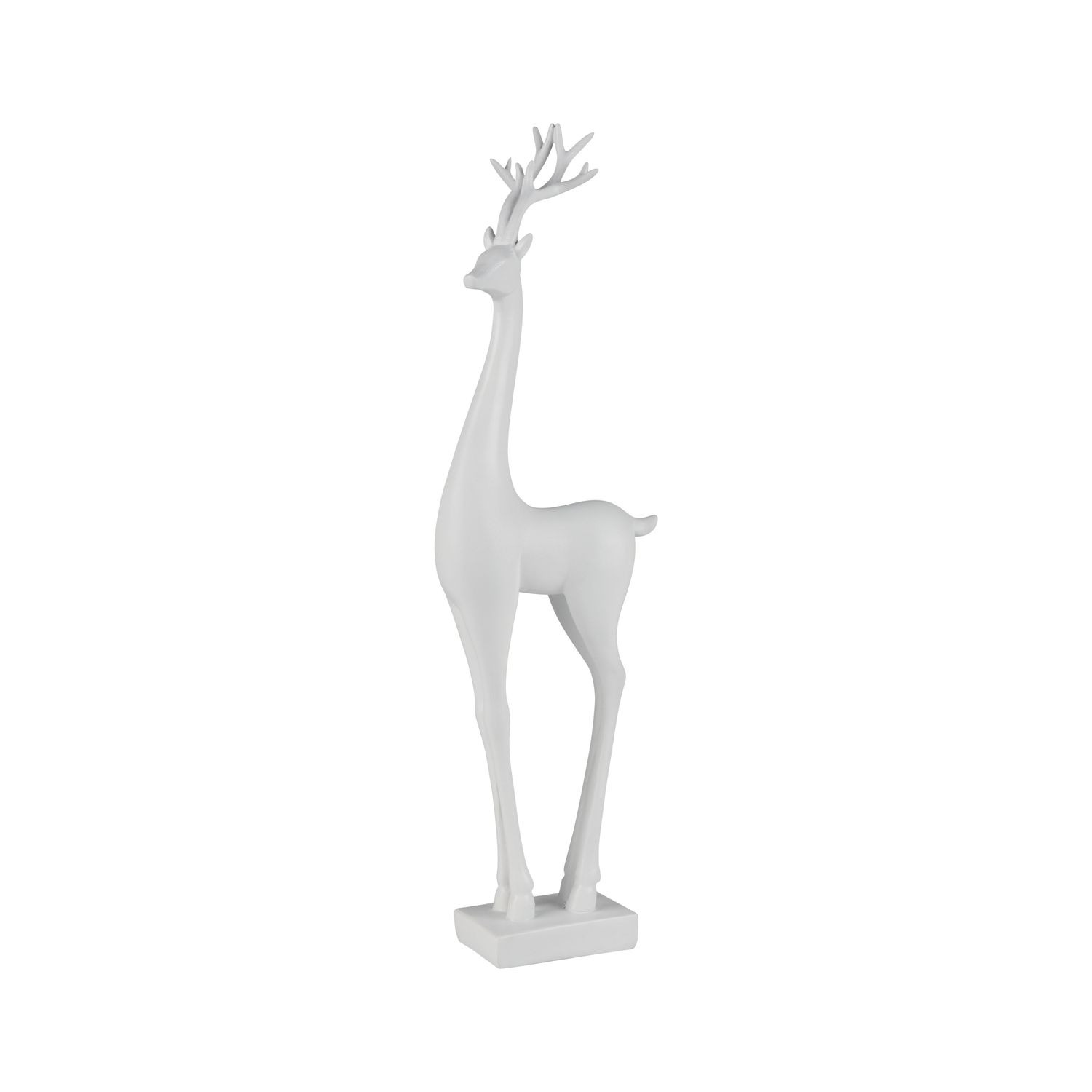 Matte white finish resin reindeer table piece, 17 in  2      