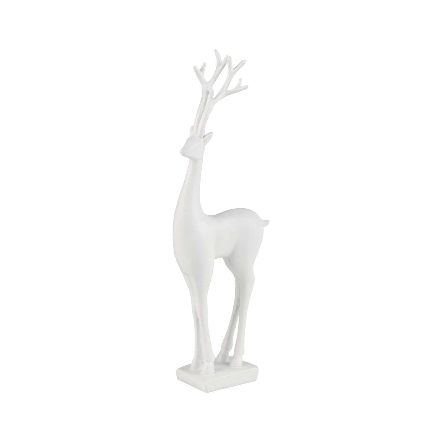 Matte white finish resin reindeer table piece, 9 in  4      