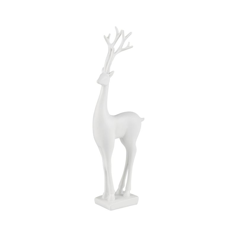 Matte white finish resin reindeer table piece, 9 in  4      