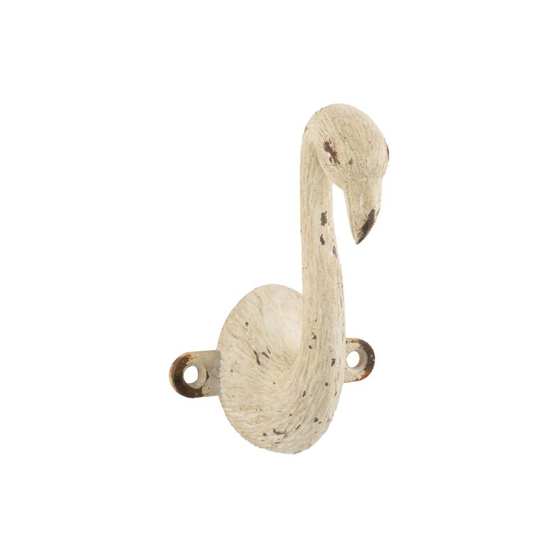 Antique cream cast iron, flamingo hook, 4 in  6       