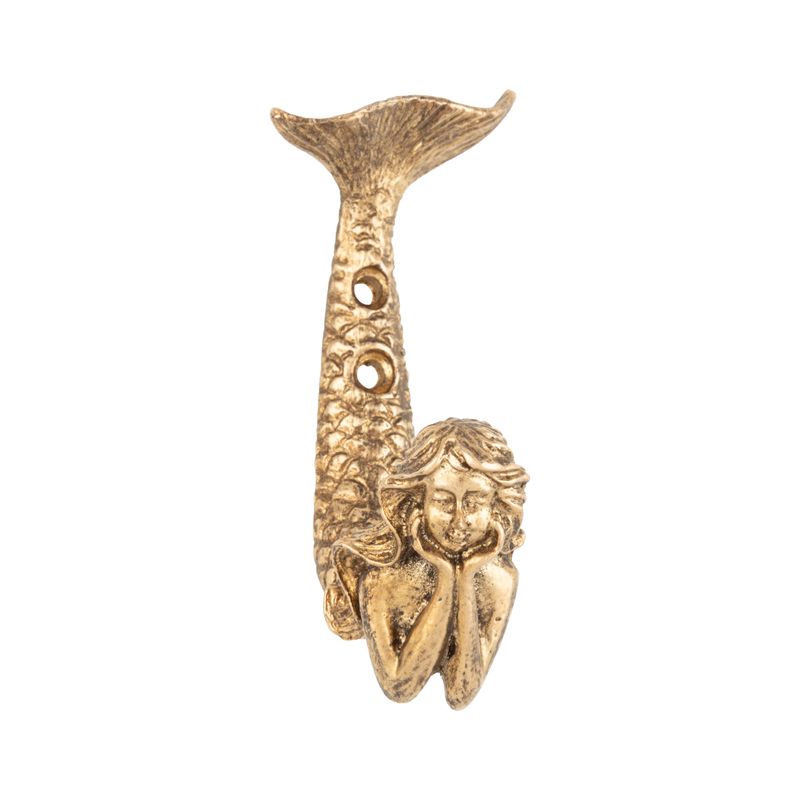 Gold electro plated cast pewter mermaid hook, 3 in  6       