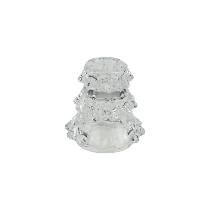 Clear glass tree shape taper holder, 3 in  12