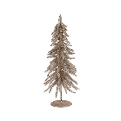 Champagne gold glitter table top fir tree, 16.5 in  4      