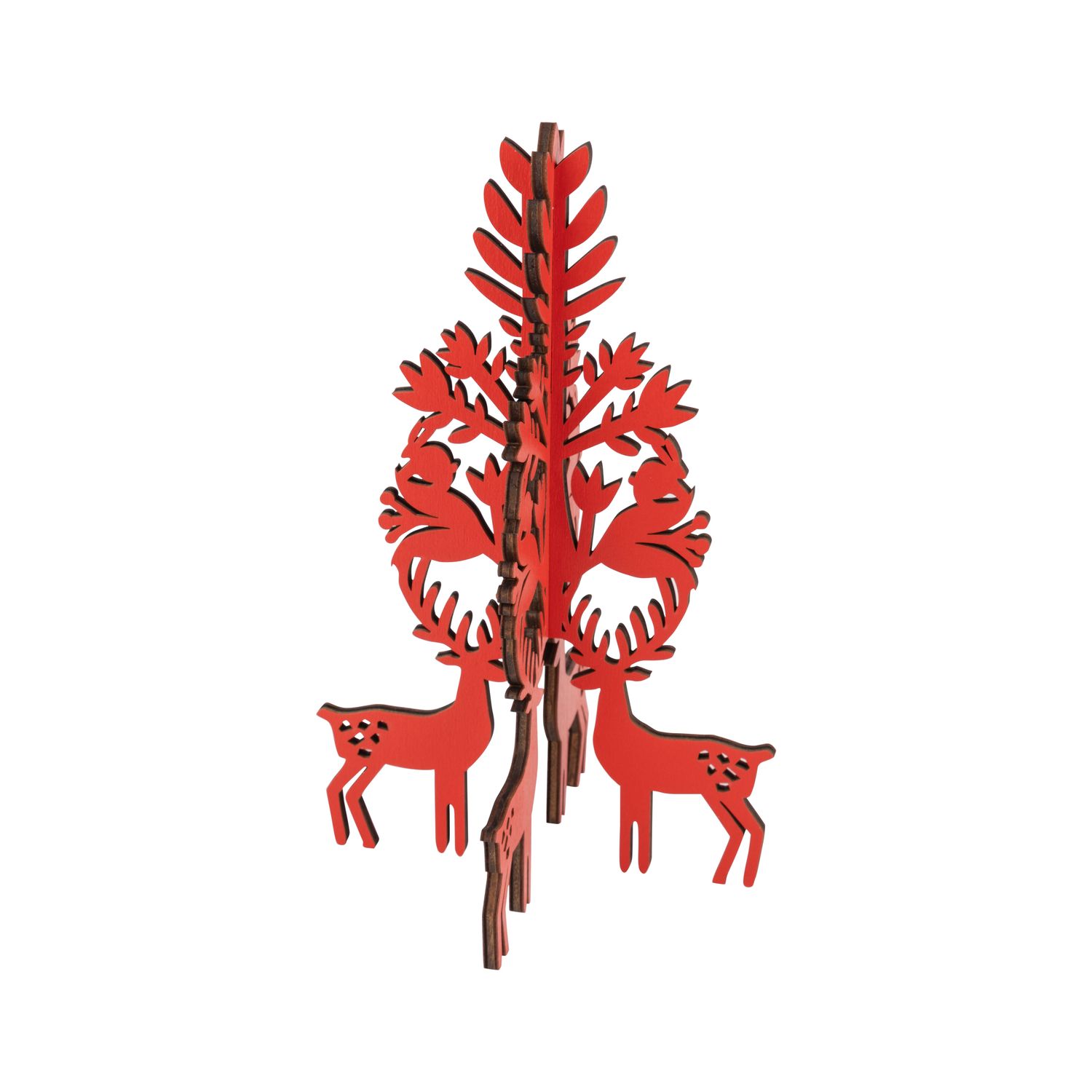 Laser cut painted wood scandi tree shaped table piece, 10 in  8      