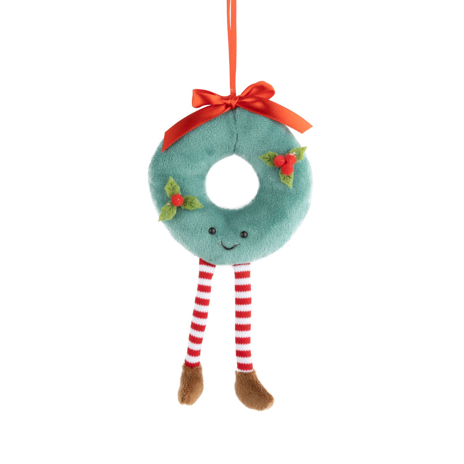 Fabric donut ornament with legs, 7 in  12      