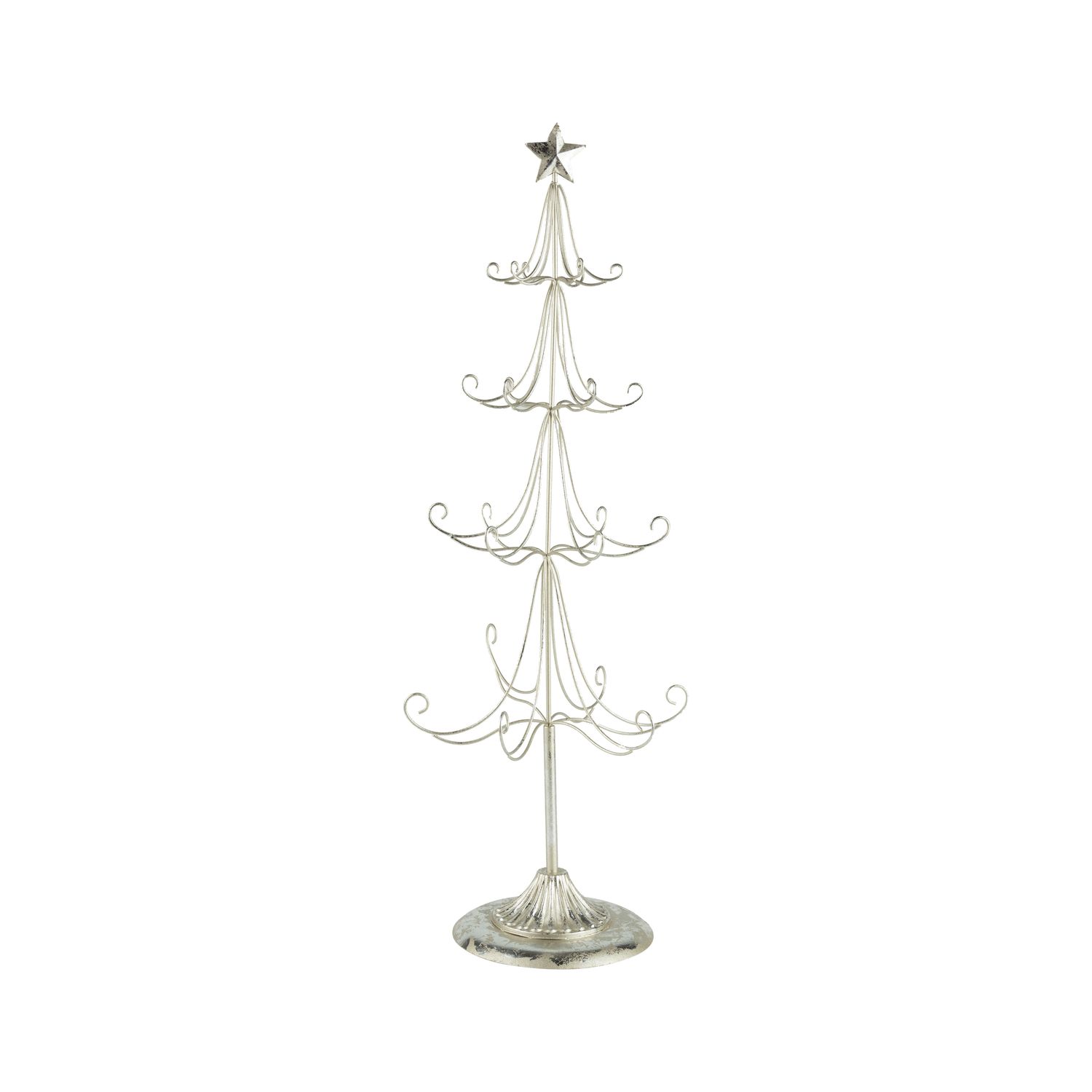 Silver foiled metal display table tree, 27.75 in  1      