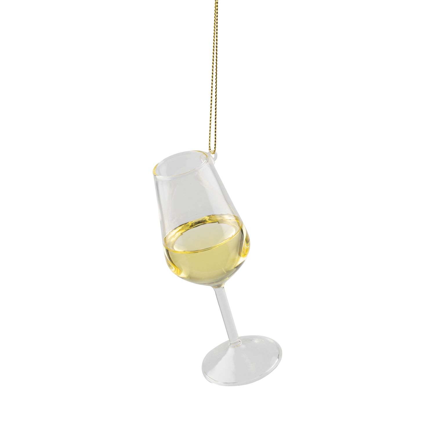 White wine glass ornament, 4.25 in  6      