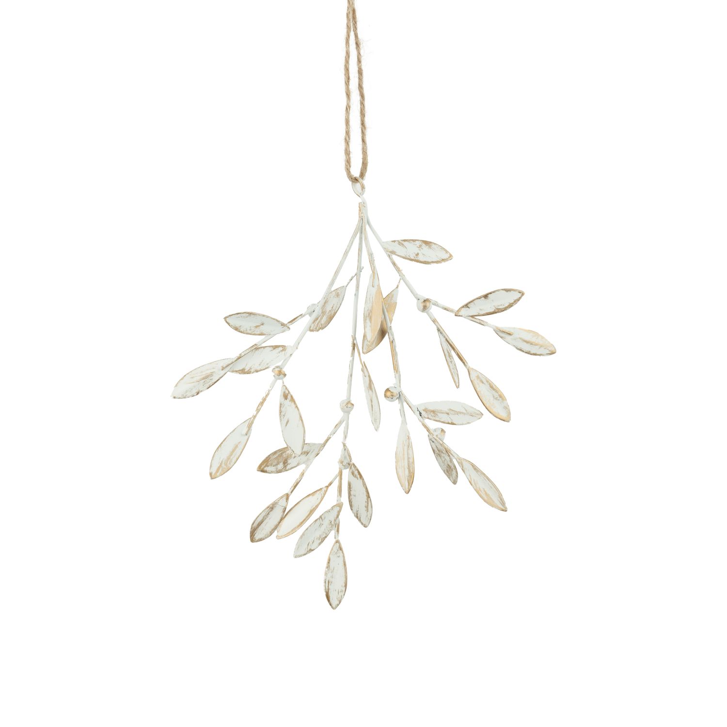 Painted metal mistletoe sprig ornament, 47 in  8      