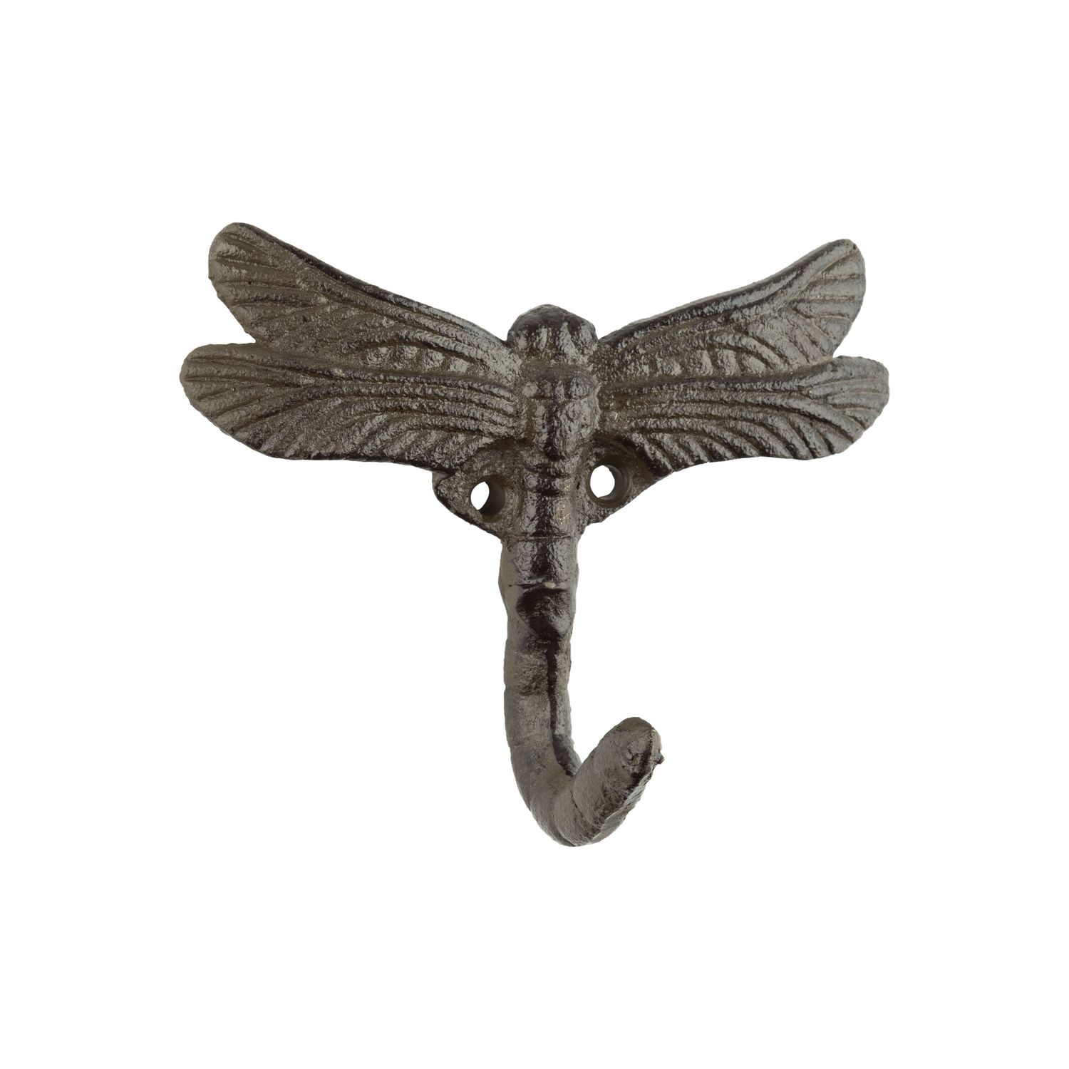 Cast iron dragonfly hook, detailed wings, 4.25 in  12      