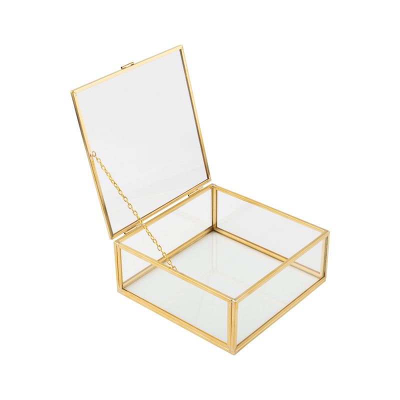 Gold-framed glass display box, small square shape, 5x5 in  4       