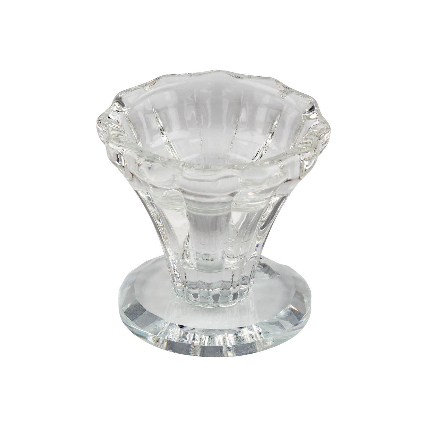 Clear glass mini taper holder, 2.3 in  12       