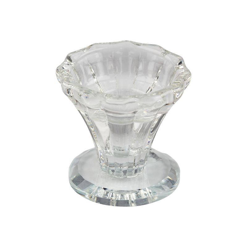 Clear glass mini taper holder, 2.3 in  12       