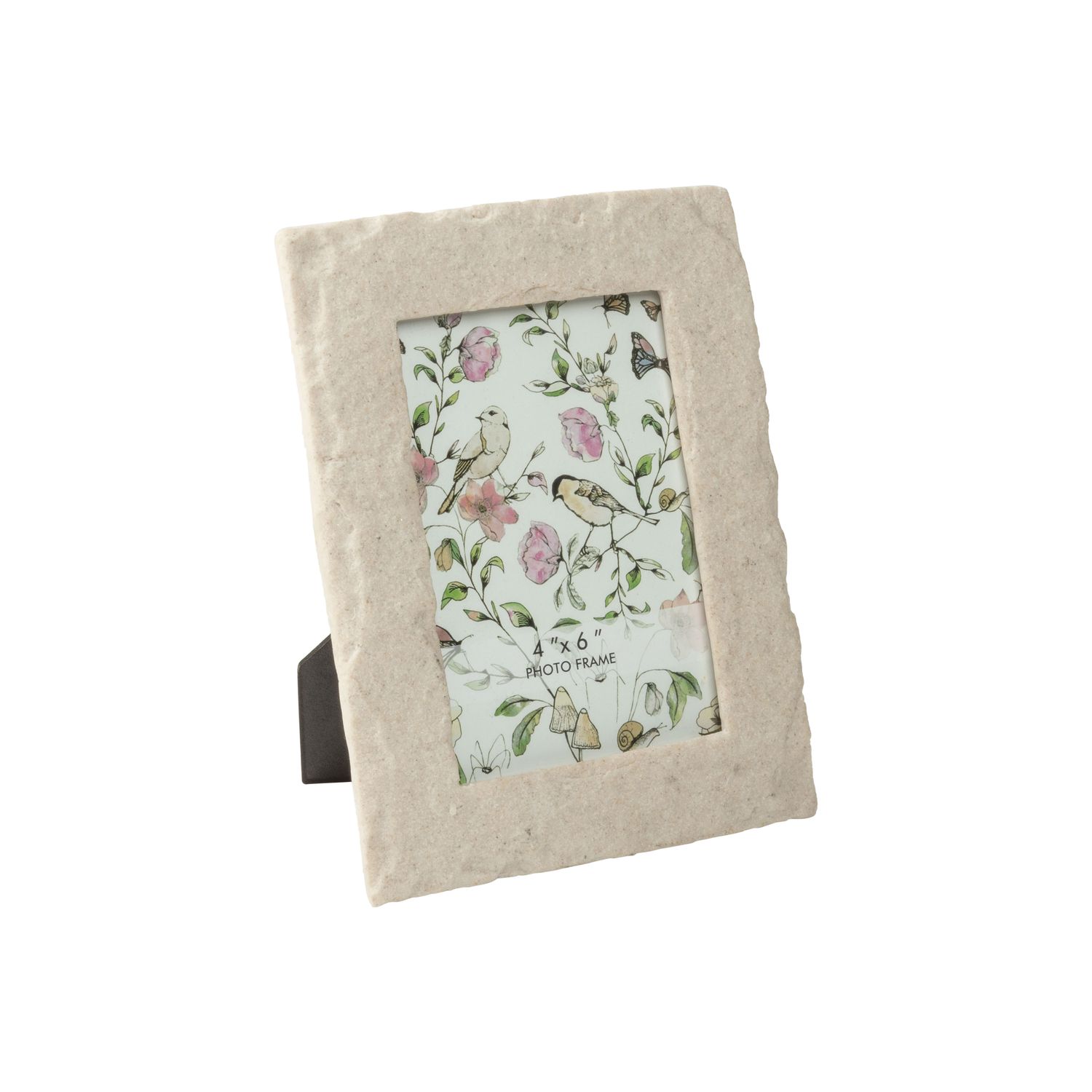 Rough stone pattern polystone picture frame, holds 4x6 in photo  4       