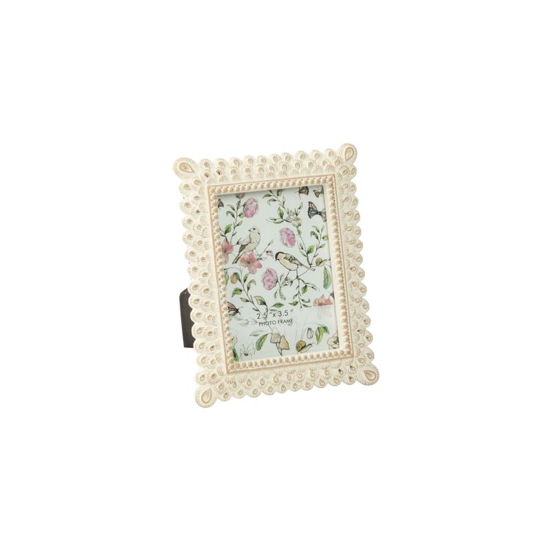 Loop pattern antique white resin mini frame, holds 2.5x3.5 in photo  6       