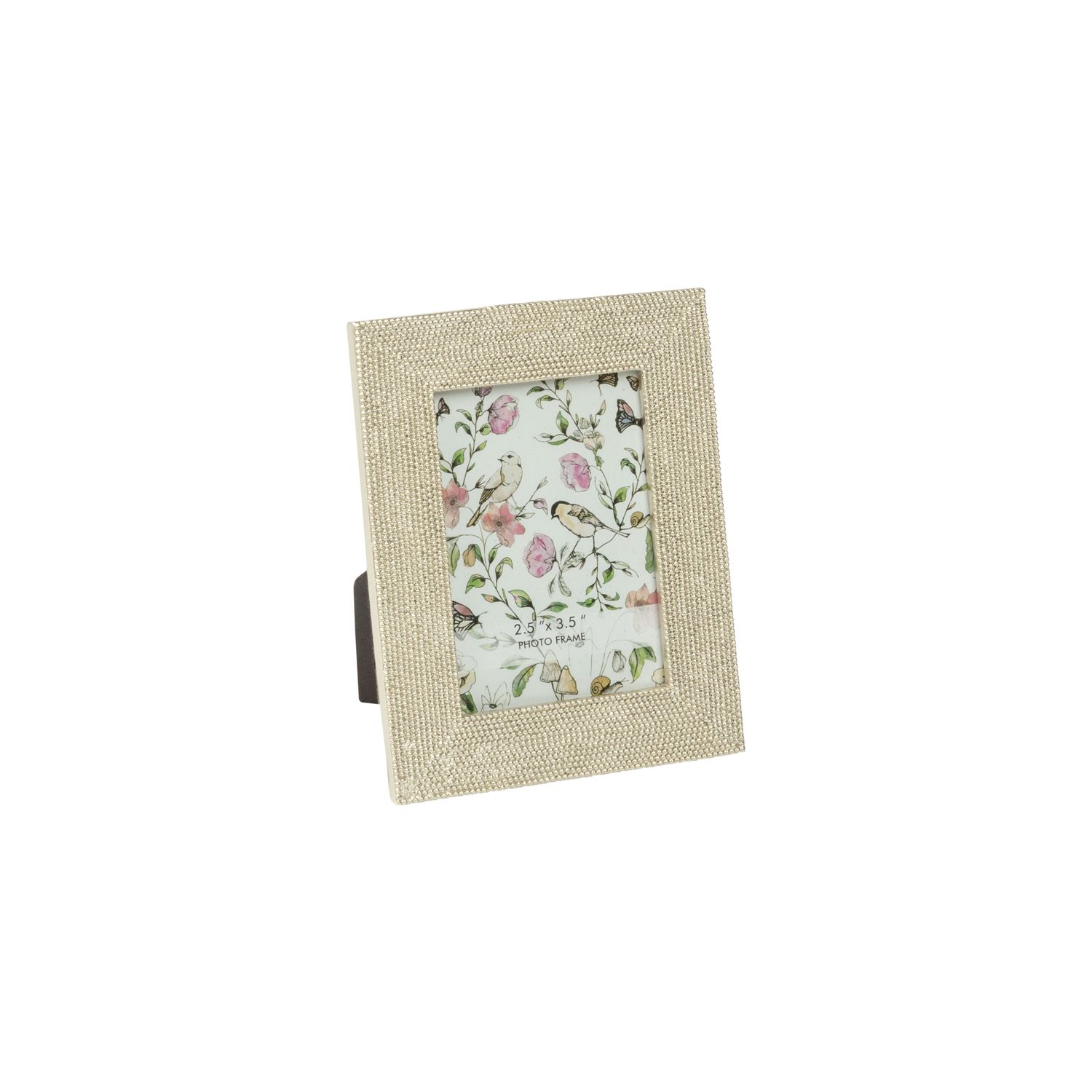 Micro bead pattern matte silver resin mini photo frame, holds 2.5x 3.5 in photo  6       