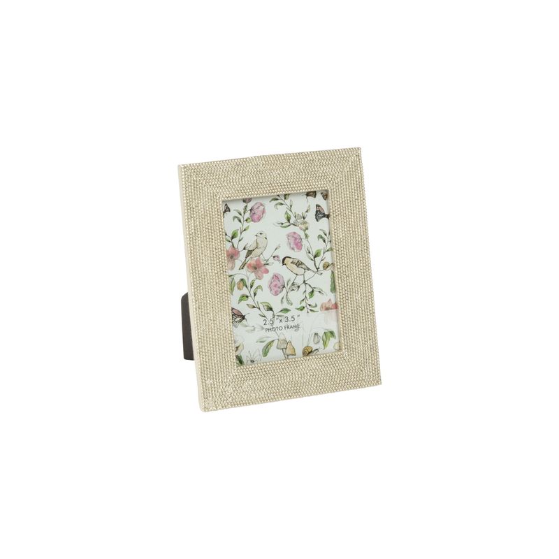 Micro bead pattern matte silver resin mini photo frame, holds 2.5x 3.5 in photo  6       