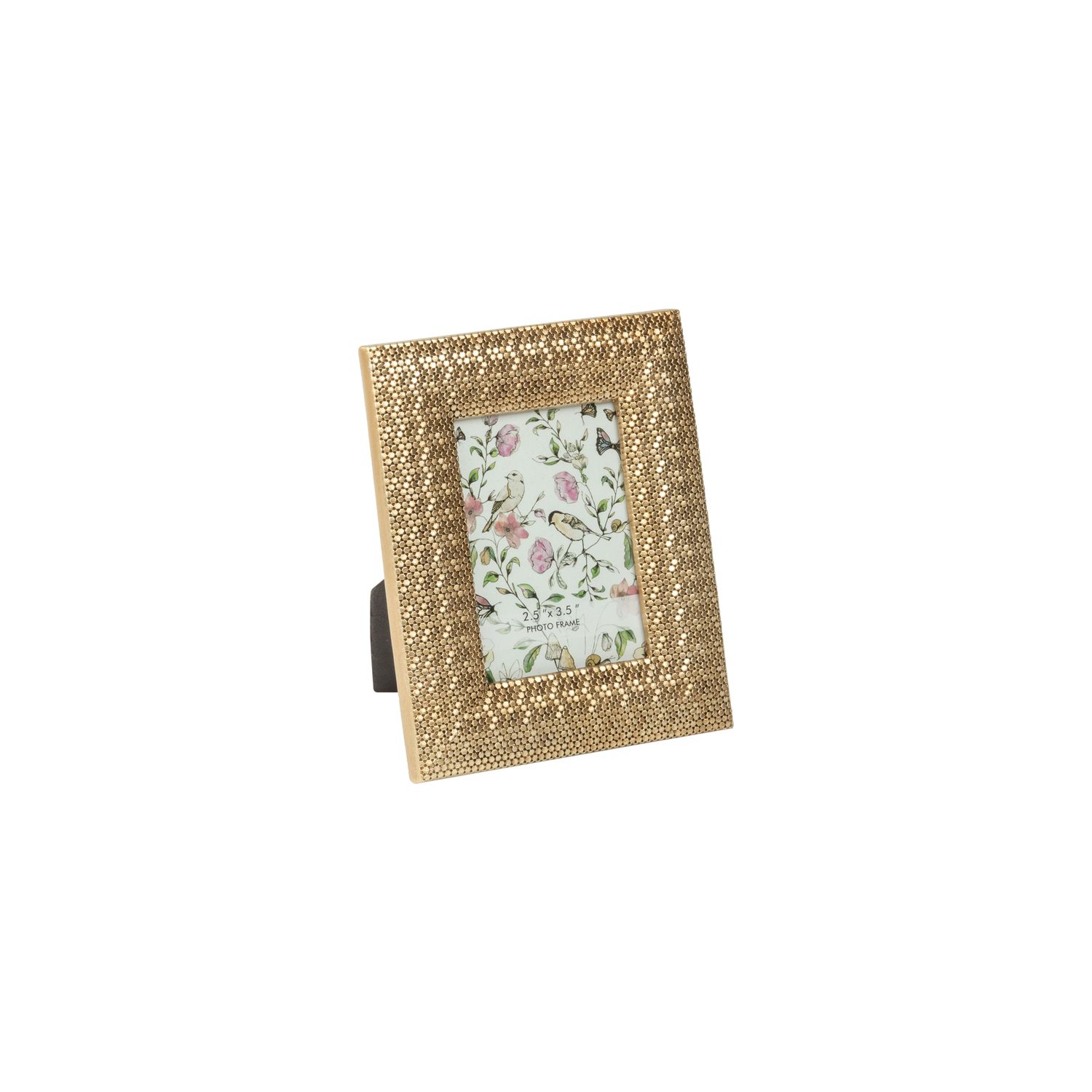 Micro hexagon pattern pale gold resin mini photo frame, holds 2.5x3.5 in photo  6       
