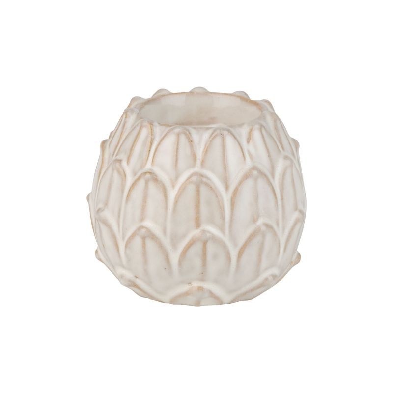 Felt bird ornament, light brown with white spots on red berries and green leaves, 2.5 in  12      