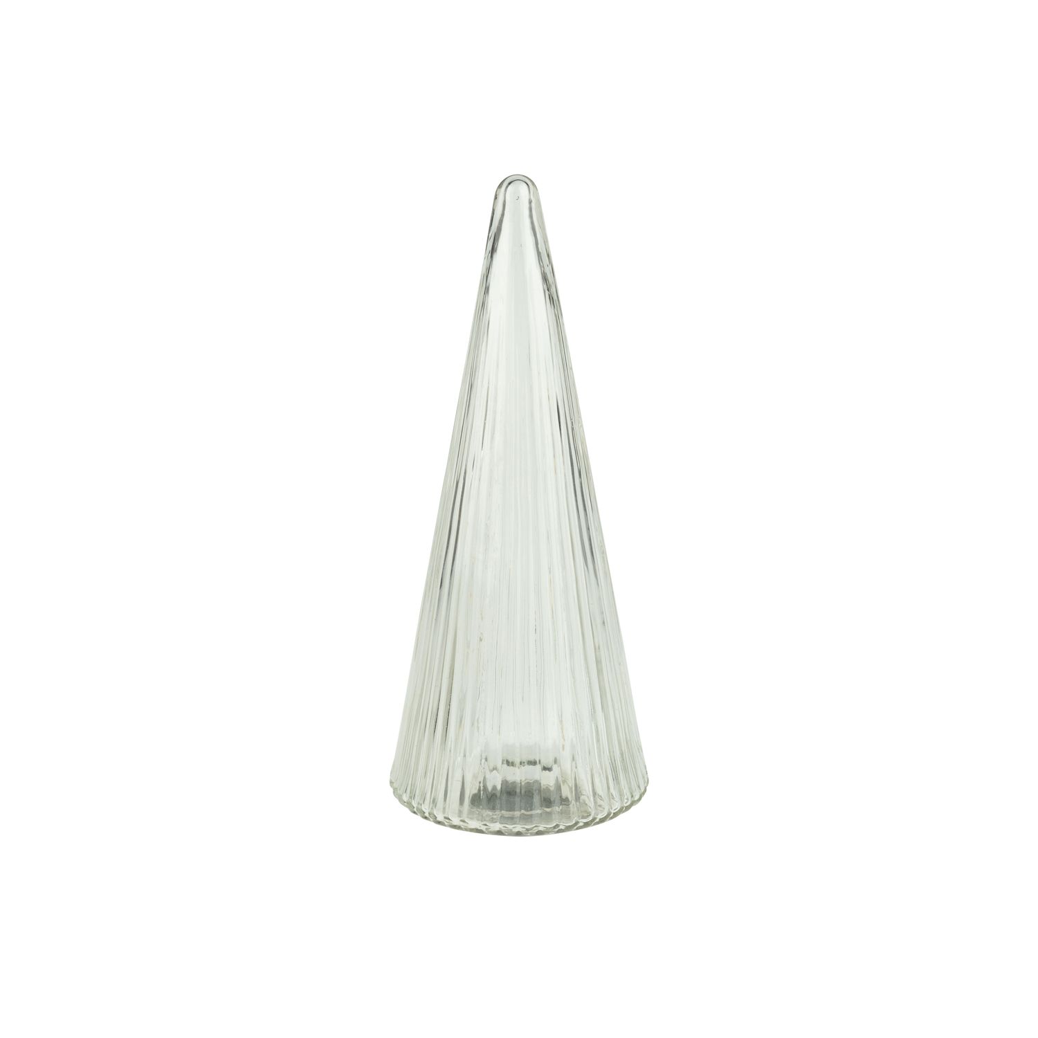 Molded glass cone table top tree, clear, 13 in  2