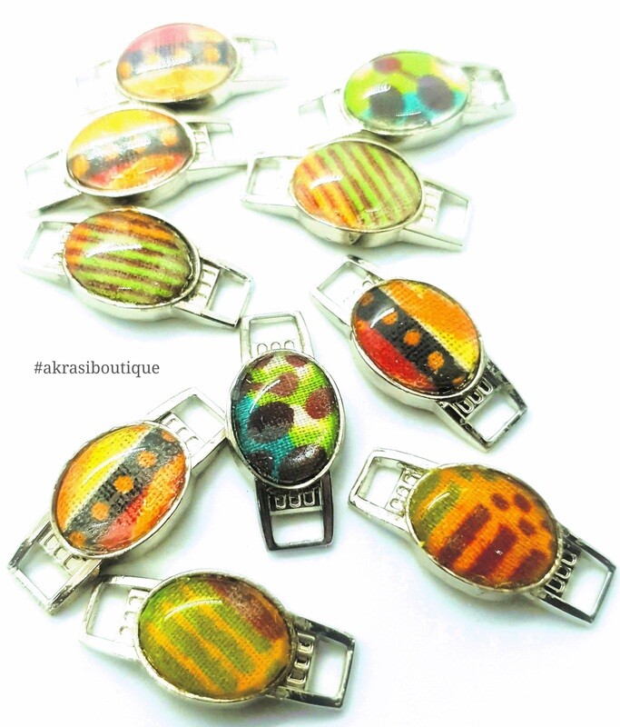 African wax kente print shoe tag | kente lace locks | clothing accessories