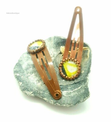 African wax ankara detail snap clip in copper | Ankara hair clip | hair accessories