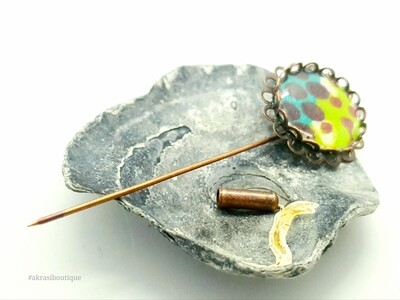 African detail lapel pin | ankara scarf pin | hat pin