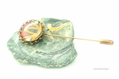 African detail lapel pin | ankara scarf pin | hat pin