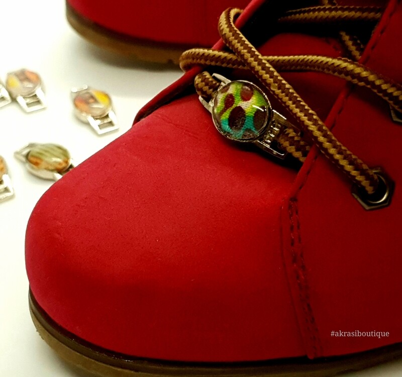 African wax print shoe tag | Ankara lace locks | clothing accessories