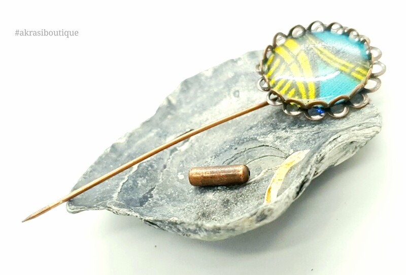 African detail lapel pin | ankara scarf pin | hat pin