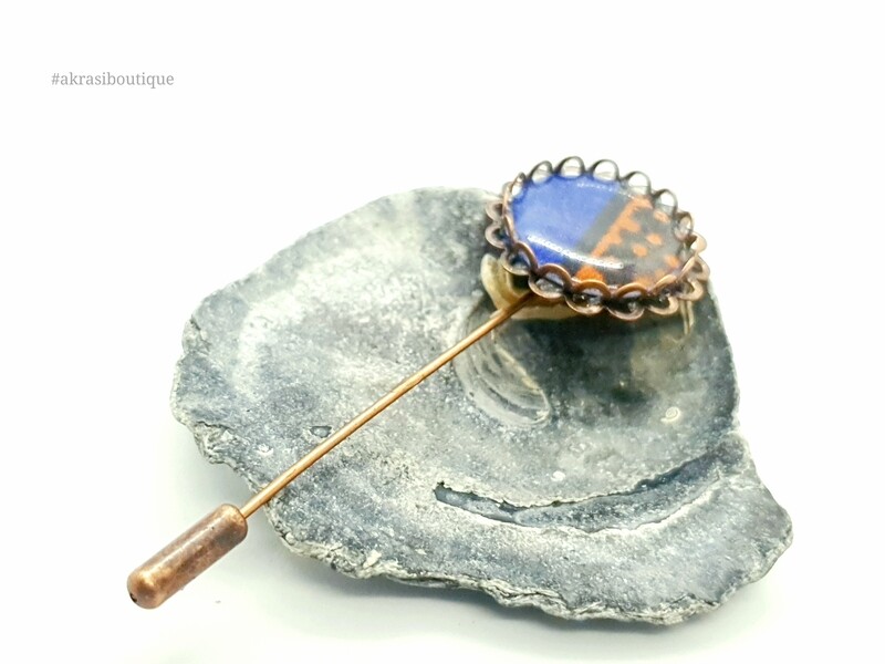 African detail lapel pin | ankara scarf pin | hat pin