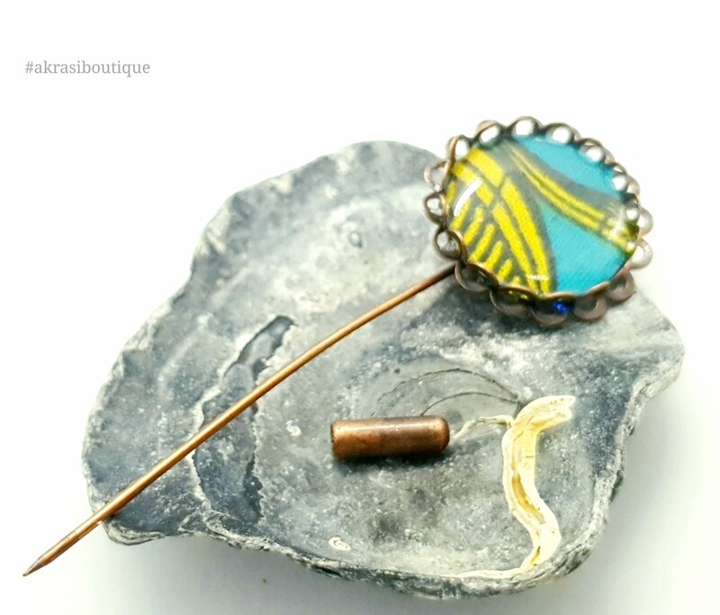 African detail lapel pin | ankara scarf pin | hat pin
