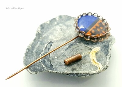 African detail lapel pin | ankara scarf pin | hat pin