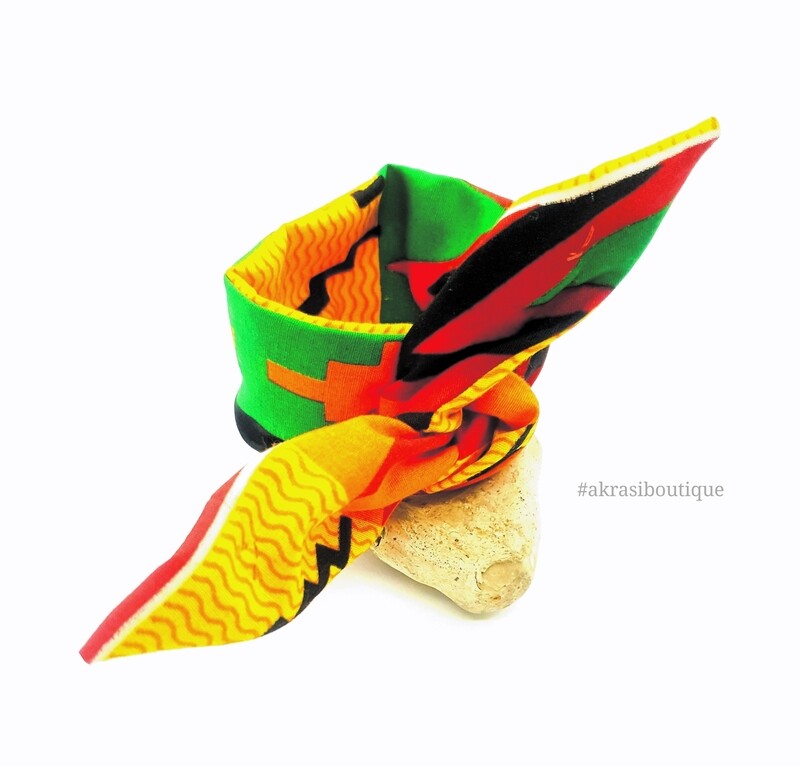 African kente print wire twist bun tie | African print bun wrap | Ankara print headtie | wire hair tie