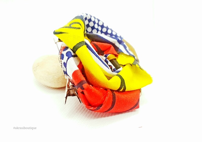 African print fabric rose flower | flower pin | flower hair clip | flower brooch | clothing accessories