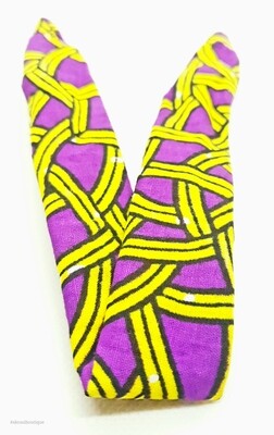 African print purple and yellow wire bun tie | African print bun wrap | Ankara print headtie | wire hair tie