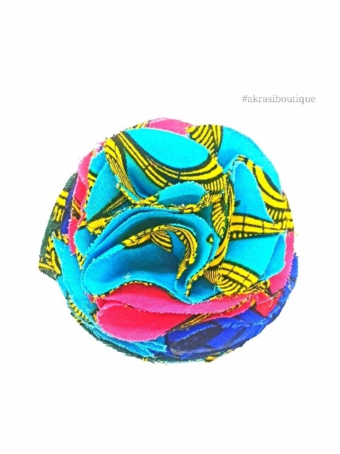 African print ruffle flower | carnation pin | flower hair clip | flower brooch | clothing accessories