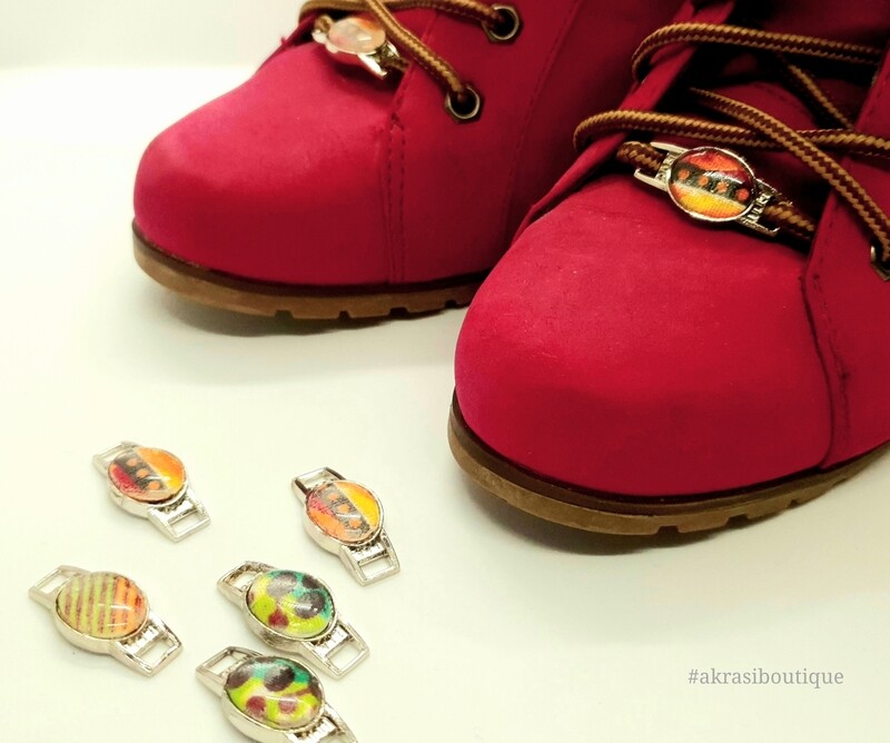 African wax dashiki print shoe tag | Ankara lace locks | clothing accessories