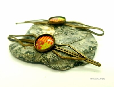 African wax kente detail bronze hair pin | hair slide | hair accessories