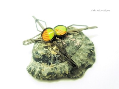 African wax kente detail silver hair grip | hair slide | hair accessories