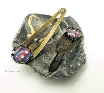 African wax kente detail snap clip in bronze | Ankara hair clip | hair accessories