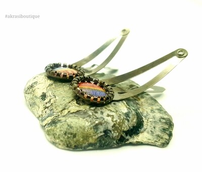 African wax kente detail snap clip in dark silver | Ankara hair clip | hair accessories