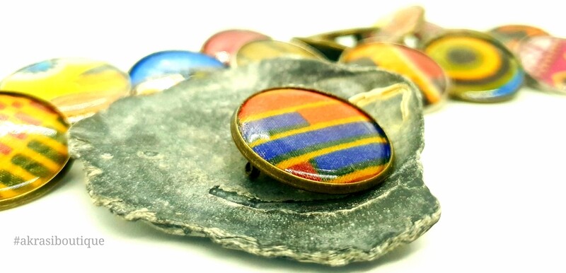African wax print button pins | Ankara button badge | Kente pin