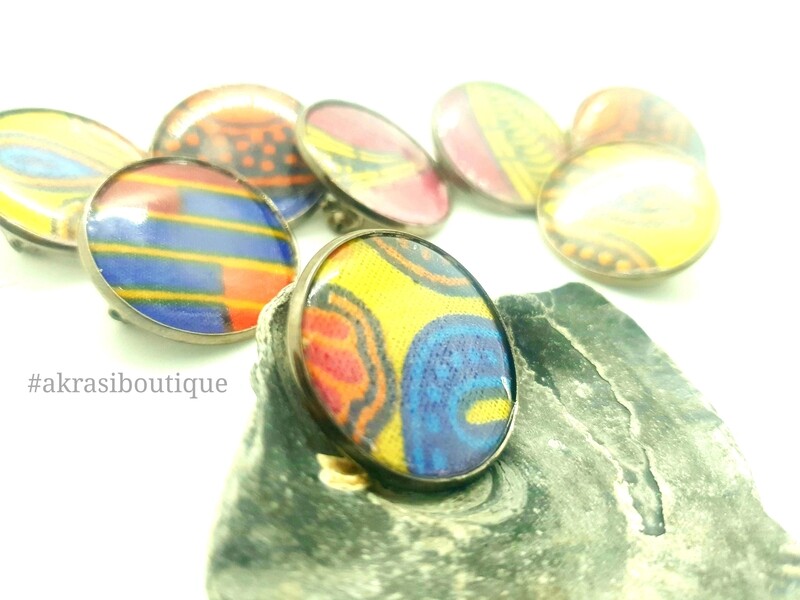 African wax print button pins | Ankara button pin | Kente pin | Dashiki badge