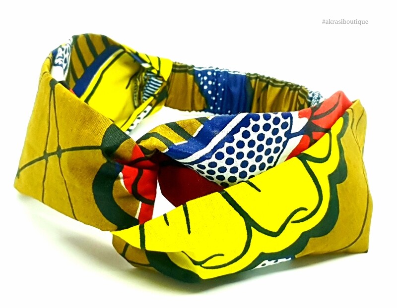 Ankara floral print half turban headband | African wax print headwrap | African twisted headband
